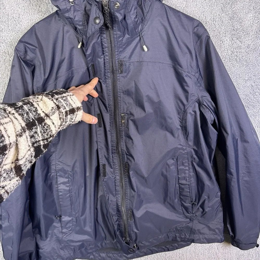 LL Bean Jacket Mens XL Parka Fleece Lined Hooded Ripstop Rain Trail Hike OKSD8